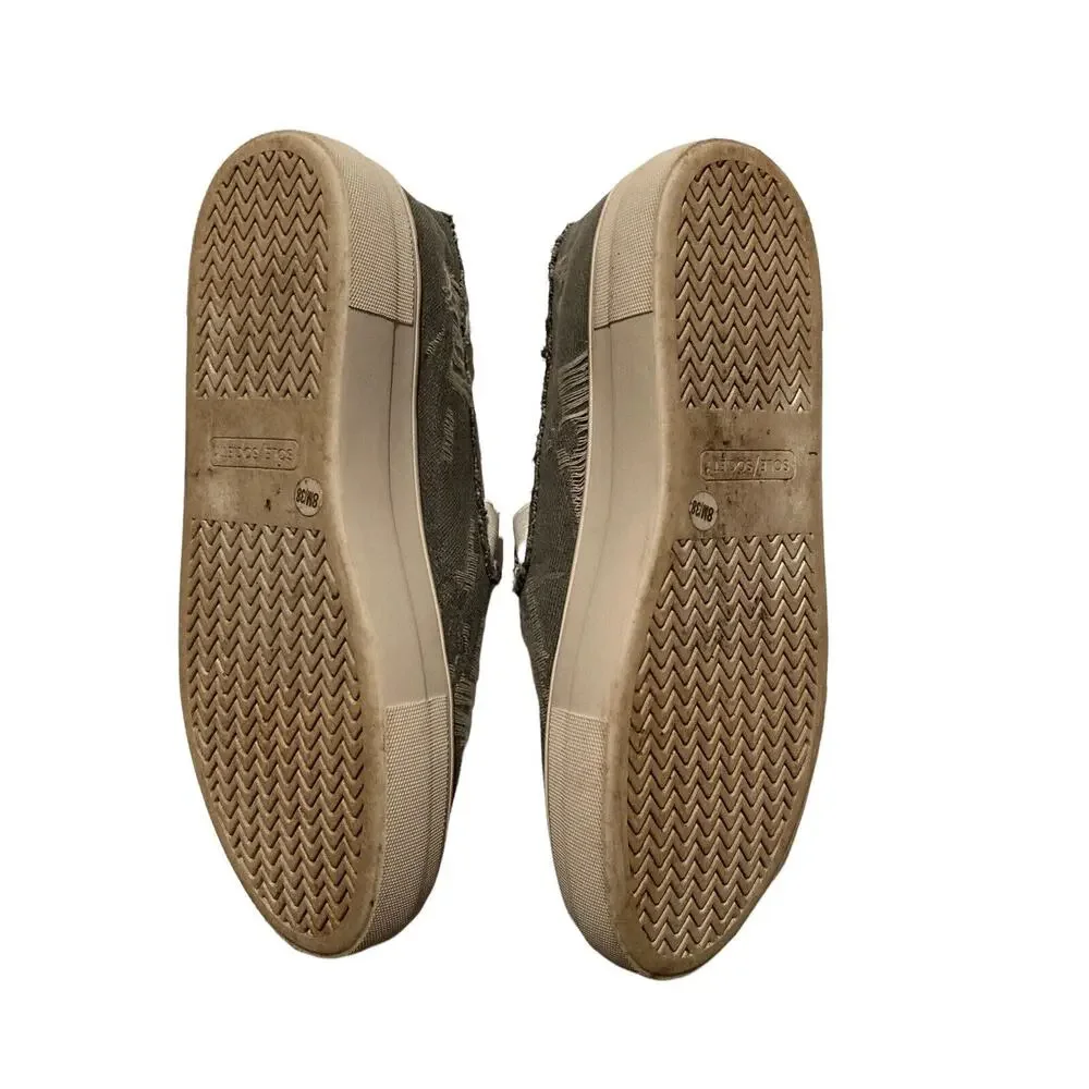 Sole Society Distressed‎ Gray Slip On Loafer Shoes Womens 8M Comfort Sneakers